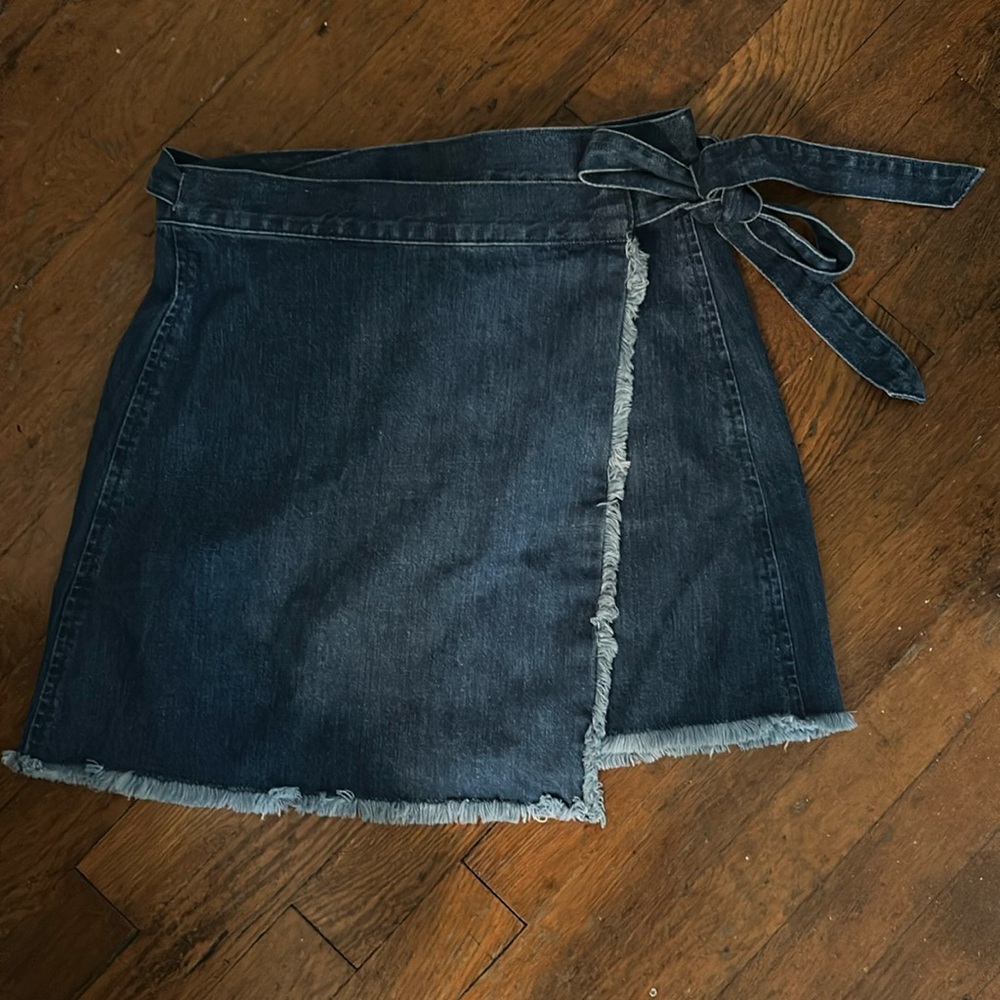 Madewell denim wrap skirt